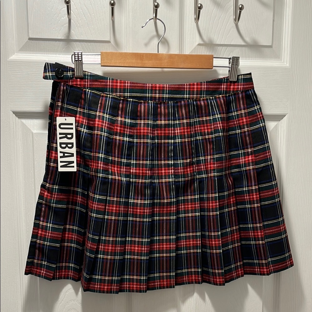 Urban Outfitters Red and Black Skater Mini Skirt